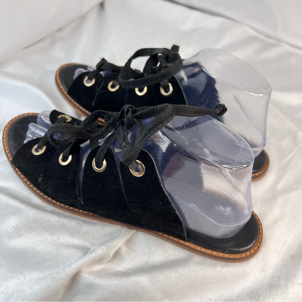 URBAN OUTFITTERS Womens Black Bonnie Suede Laced Rivet Boho Sz EU 39 / US 8.5 - Picture 6 of 9